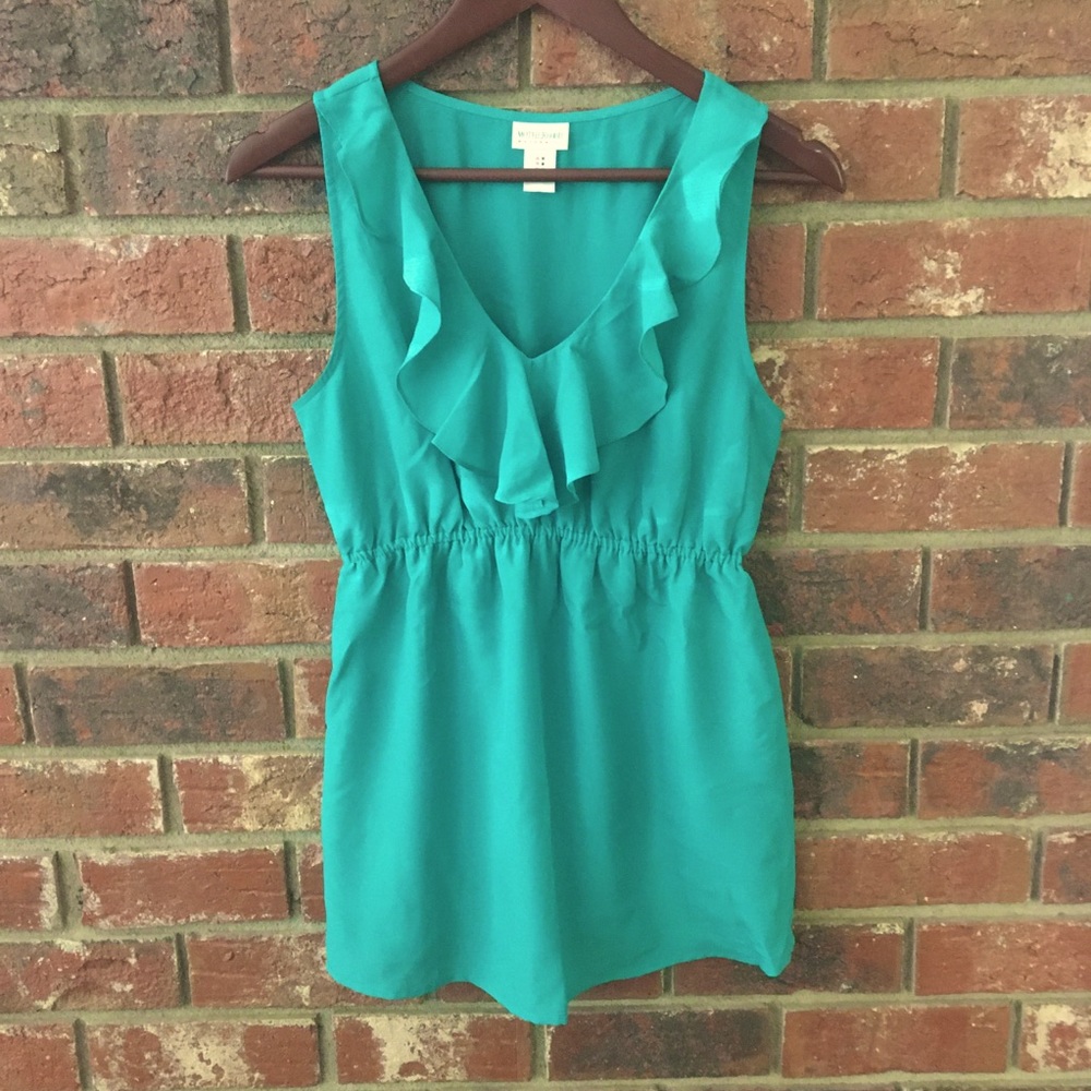 MATERNITY Motherhood Maternity Aqua Green Sleeveless Top; Size M